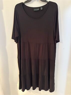 Cynthia Rowley LBD Short Sleeve Tiered Mini Dress Size XL